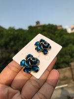 Load image into Gallery viewer, Blue Rose Earring
