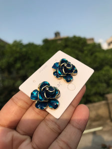 Blue Rose Earring