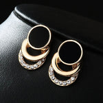 Load image into Gallery viewer, Black Circle Metal Earring
