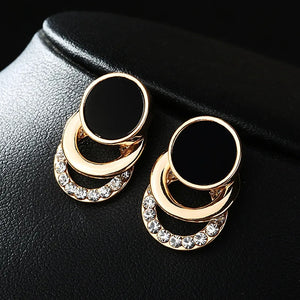 Black Circle Metal Earring