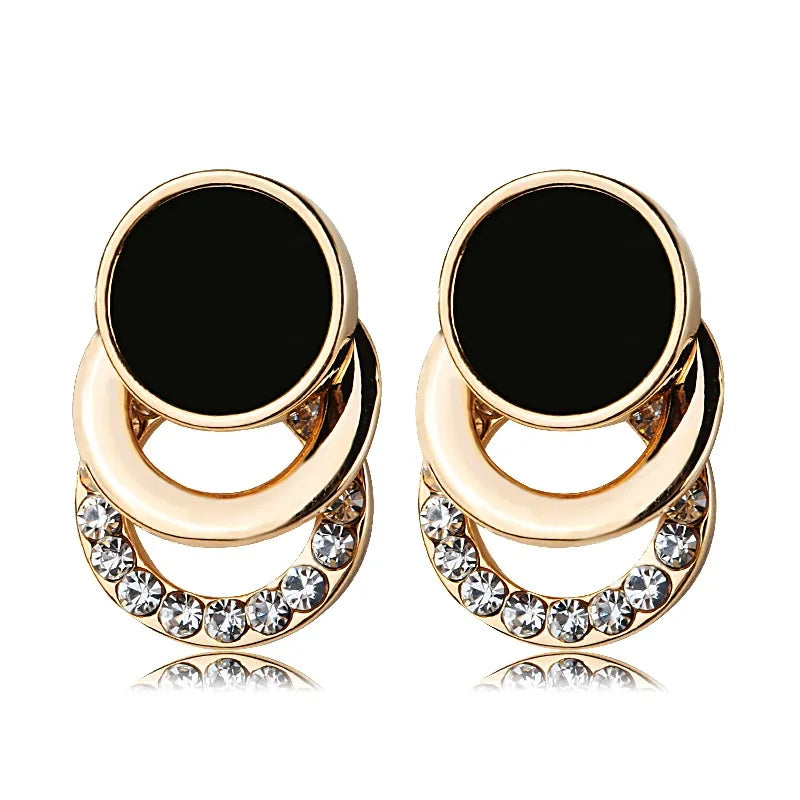 Black Circle Metal Earring