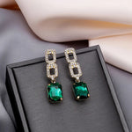 Load image into Gallery viewer, Green Emerald  squad Earring
