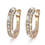 Load image into Gallery viewer, Rose Gold Tiny stone Hoop
