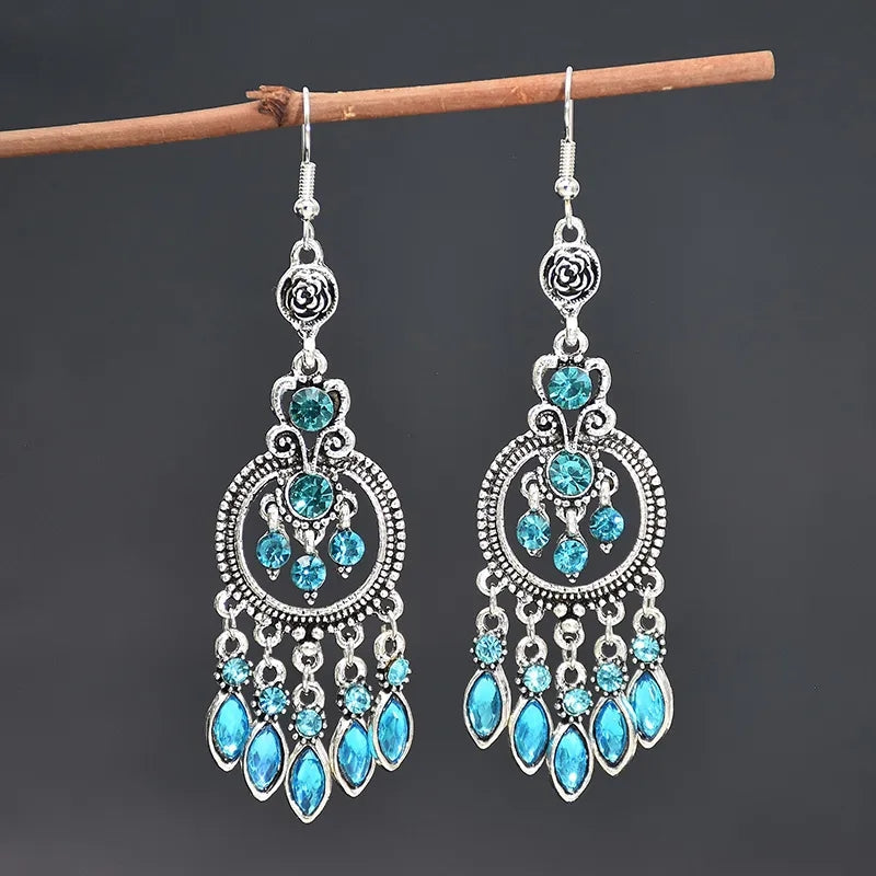 Feroza Stone Long Earrings