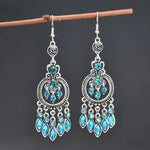 Load image into Gallery viewer, Feroza Stone Long Earrings
