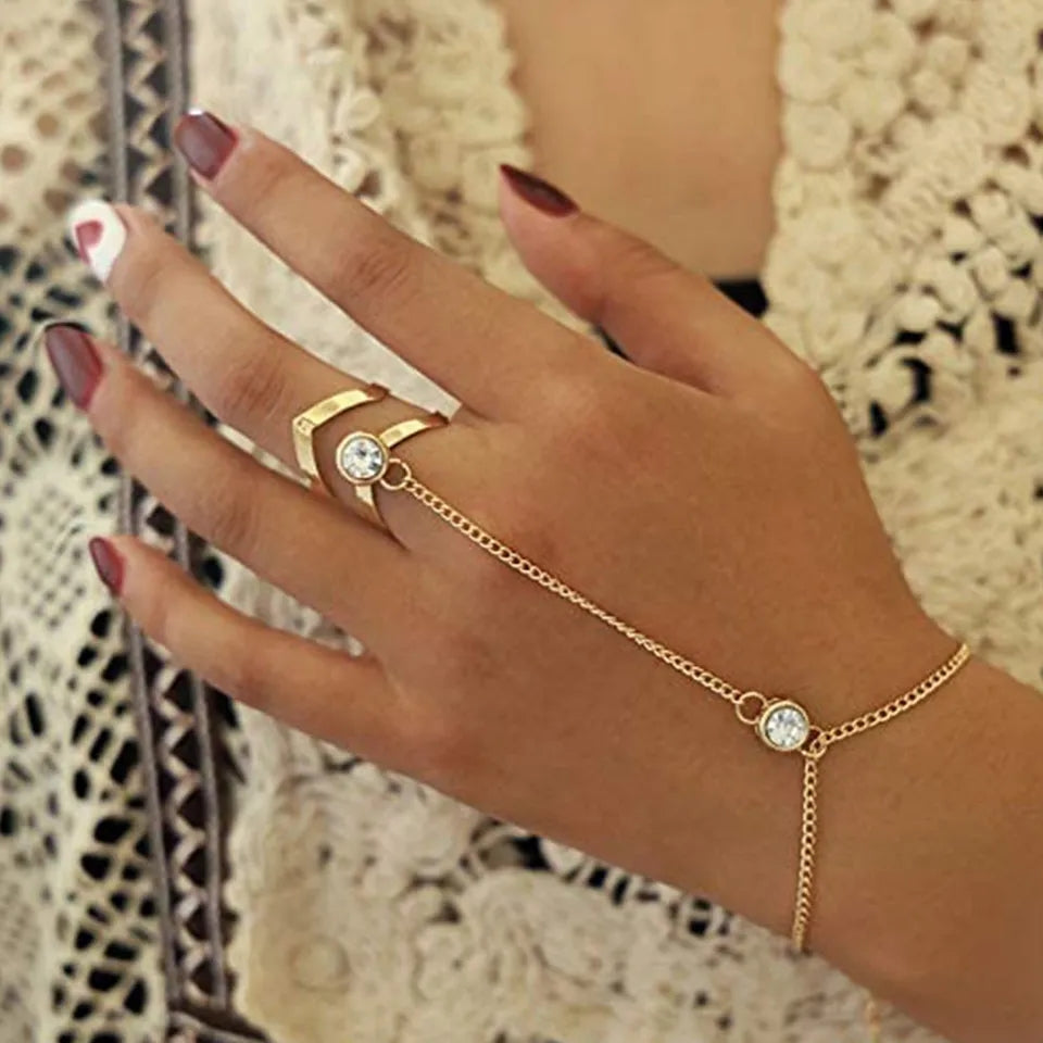 Triangle Ring Chain Bracelet