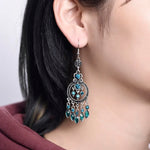 Load image into Gallery viewer, Feroza Stone Long Earrings
