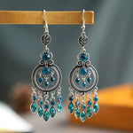 Load image into Gallery viewer, Feroza Stone Long Earrings
