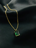 Load image into Gallery viewer, Green Square Ss Pendant
