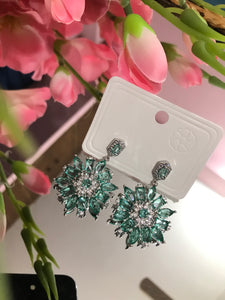 Minty floral Earring