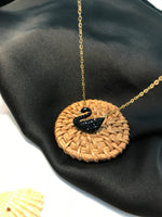 Load image into Gallery viewer, Swan pendant Black
