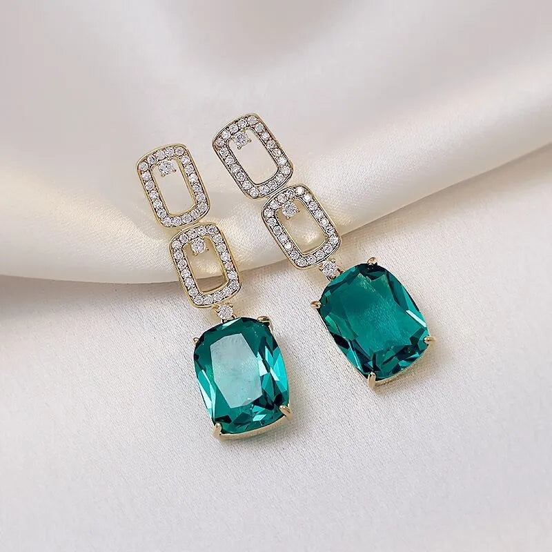 Green Emerald  squad Earring