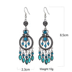 Load image into Gallery viewer, Feroza Stone Long Earrings
