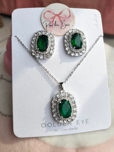 Emerald set earring pendant