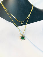 Load image into Gallery viewer, Layer Square green Pendant
