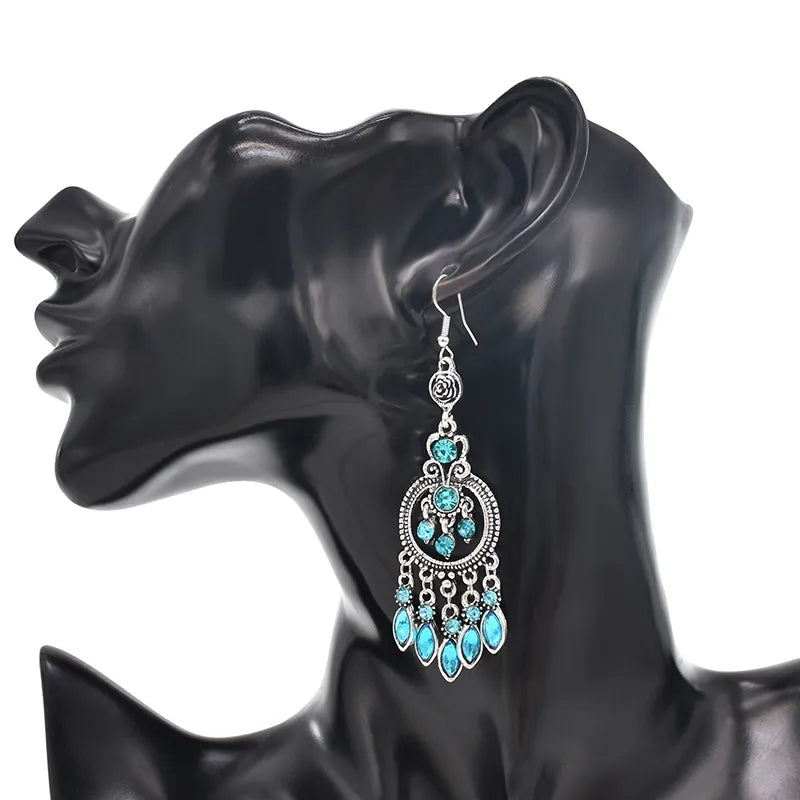 Feroza Stone Long Earrings