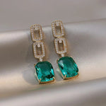 Load image into Gallery viewer, Green Emerald  squad Earring
