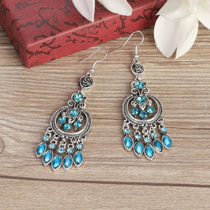 Feroza Stone Long Earrings