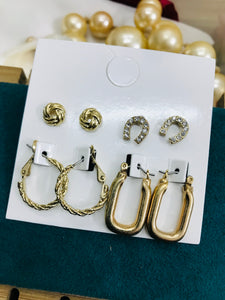 4 Pair stud Set