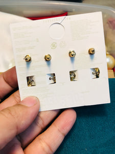 4 Pair stud Set