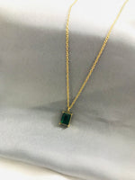 Load image into Gallery viewer, Green Square Ss Pendant
