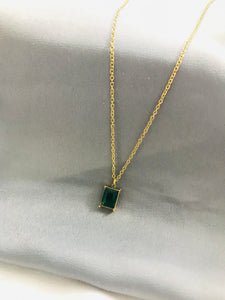 Green Square Ss Pendant