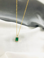 Load image into Gallery viewer, Green Square Ss Pendant
