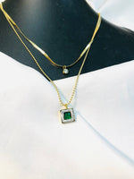 Load image into Gallery viewer, Layer Square green Pendant
