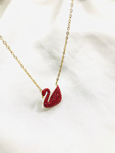 Swan Ss Pendant Red