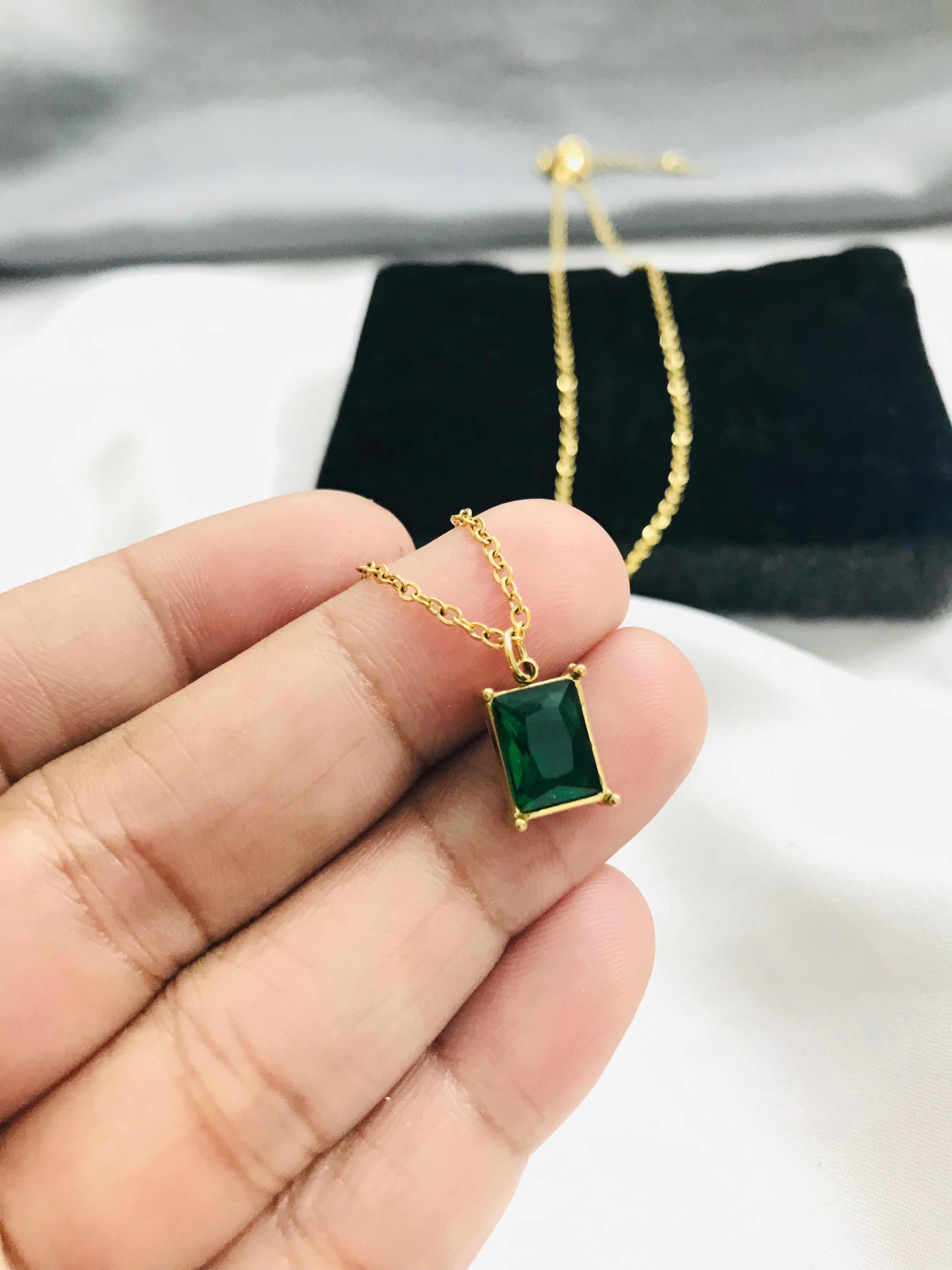 Green Square Ss Pendant