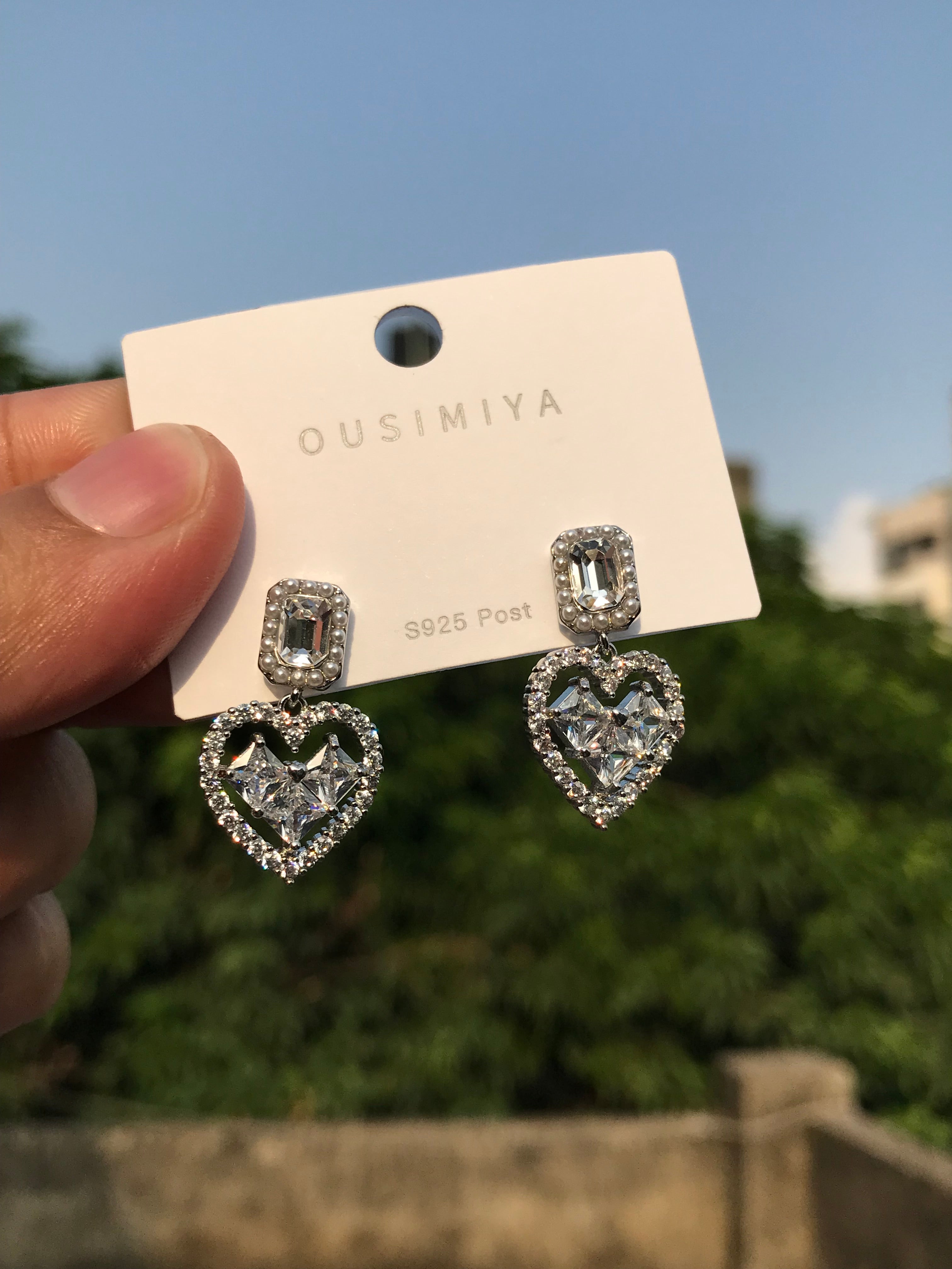 Zircon Heart Earring Silver