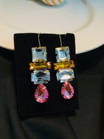 Load image into Gallery viewer, Pink Emerald Stone Earring
