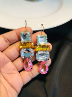 Load image into Gallery viewer, Pink Emerald Stone Earring
