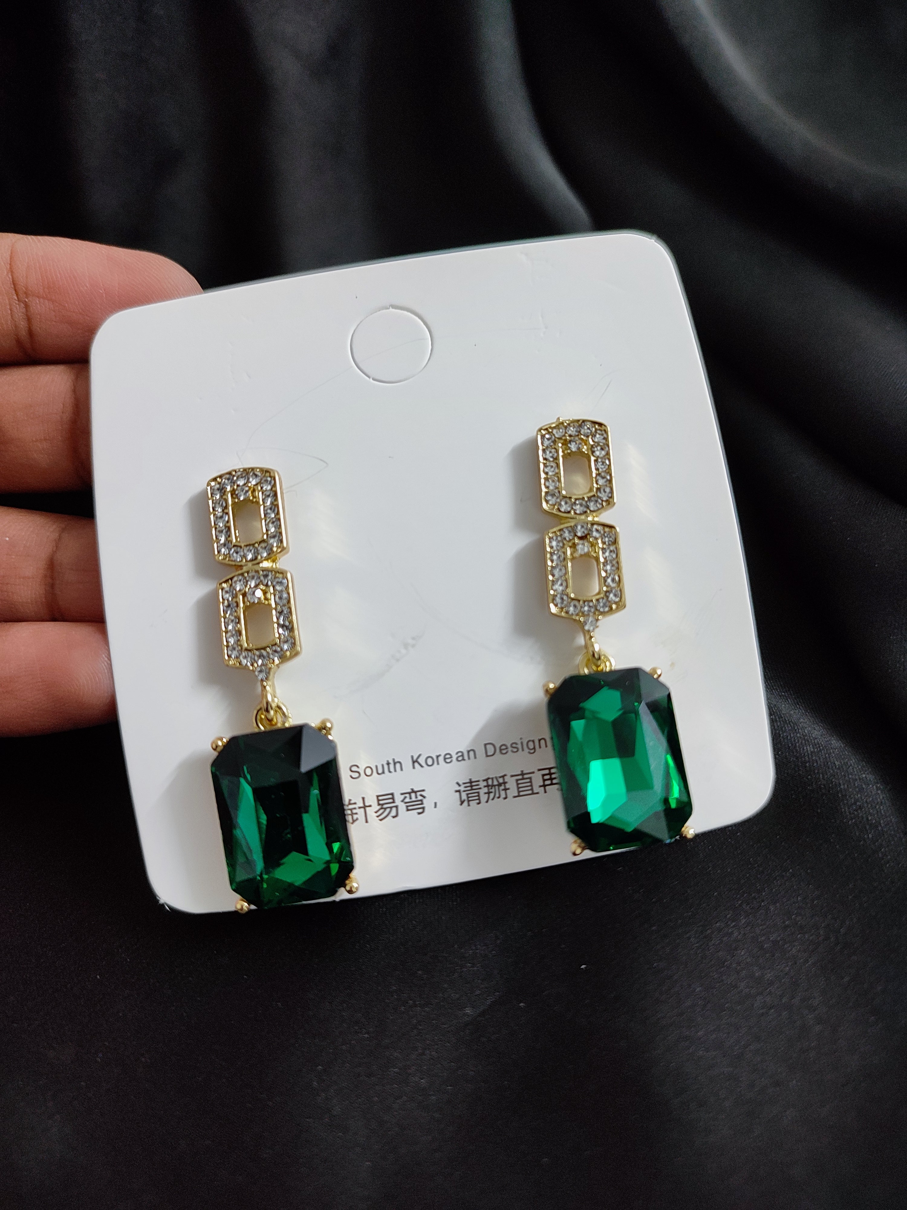 Green Emerald  squad Earring