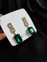 Load image into Gallery viewer, Green Emerald  squad Earring
