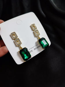 Green Emerald  squad Earring