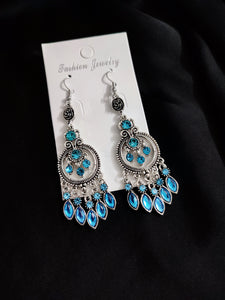 Feroza Stone Long Earrings