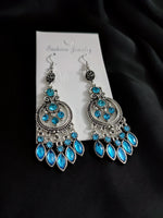 Load image into Gallery viewer, Feroza Stone Long Earrings
