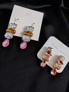 Pink Emerald Stone Earring