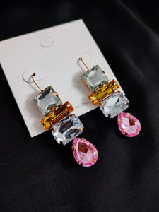 Pink Emerald Stone Earring