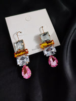 Load image into Gallery viewer, Pink Emerald Stone Earring
