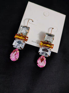 Pink Emerald Stone Earring