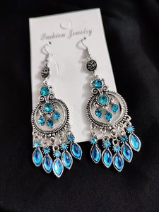 Feroza Stone Long Earrings