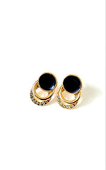 Load image into Gallery viewer, Black Circle Metal Earring
