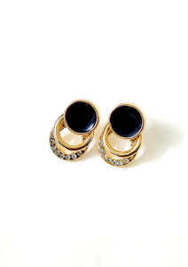 Black Circle Metal Earring