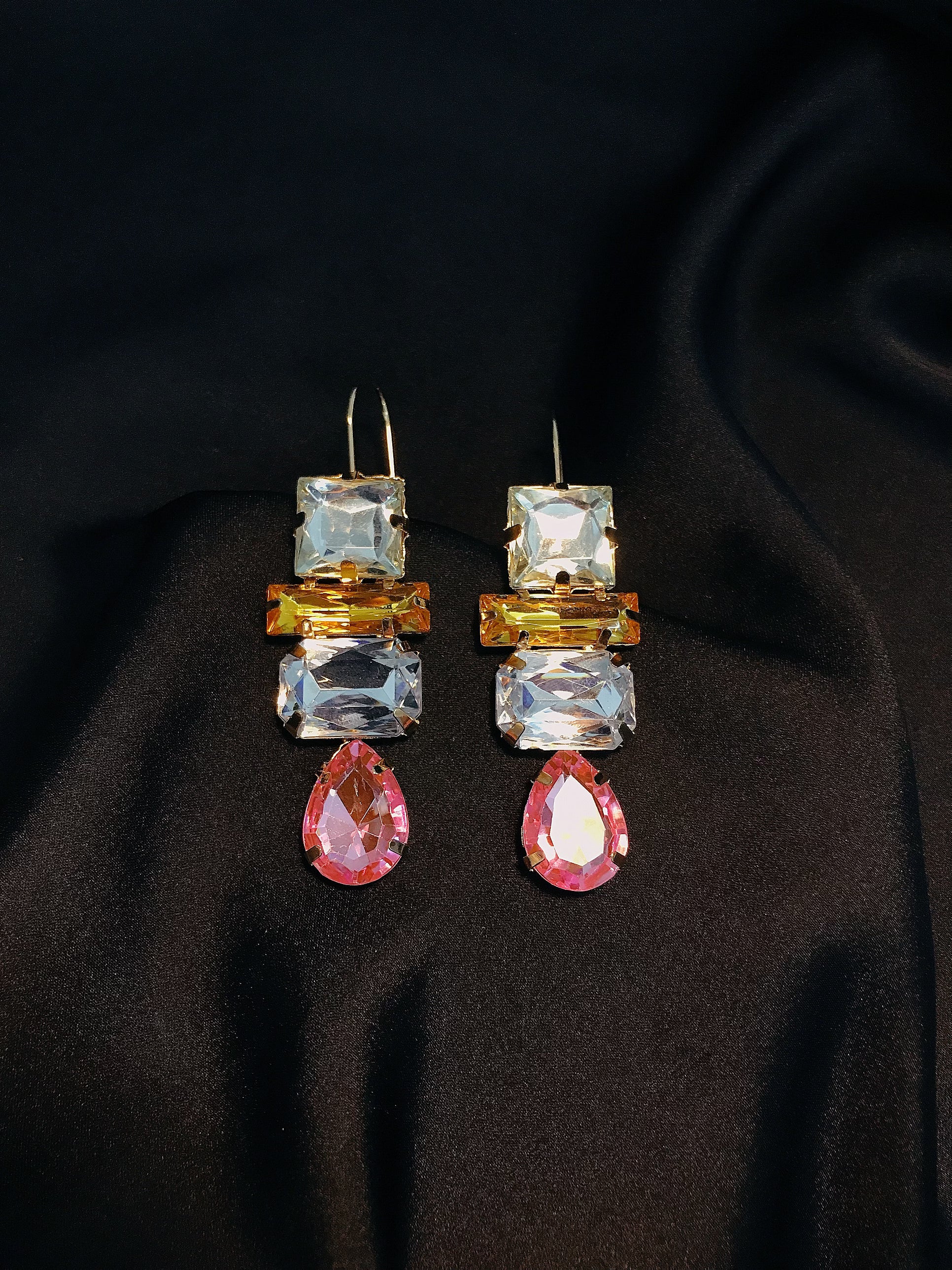 Pink Emerald Stone Earring