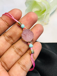 Uncut Pink Crystal Bracelet