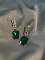 Load image into Gallery viewer, Green Emerald  squad Earring
