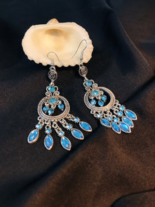 Feroza Stone Long Earrings