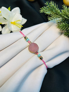 Uncut Pink Crystal Bracelet